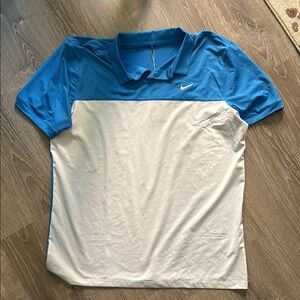 Nike Blue and White Polo Shirt